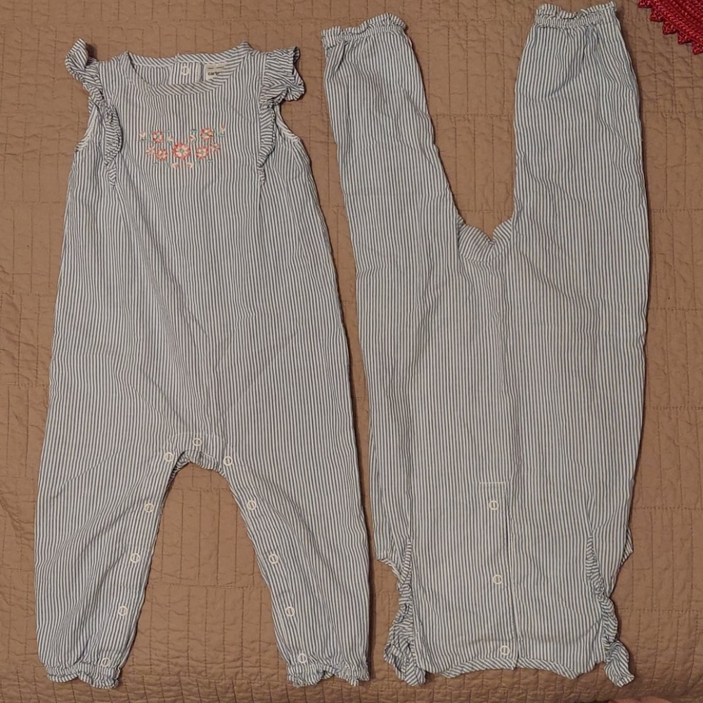 4 -Girls Carters sleeveless jumpsuits 18 months